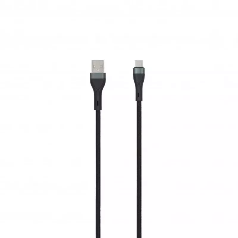 SEEK TOTI USB-A į USB-C pintas laidas 2m 3A juodas