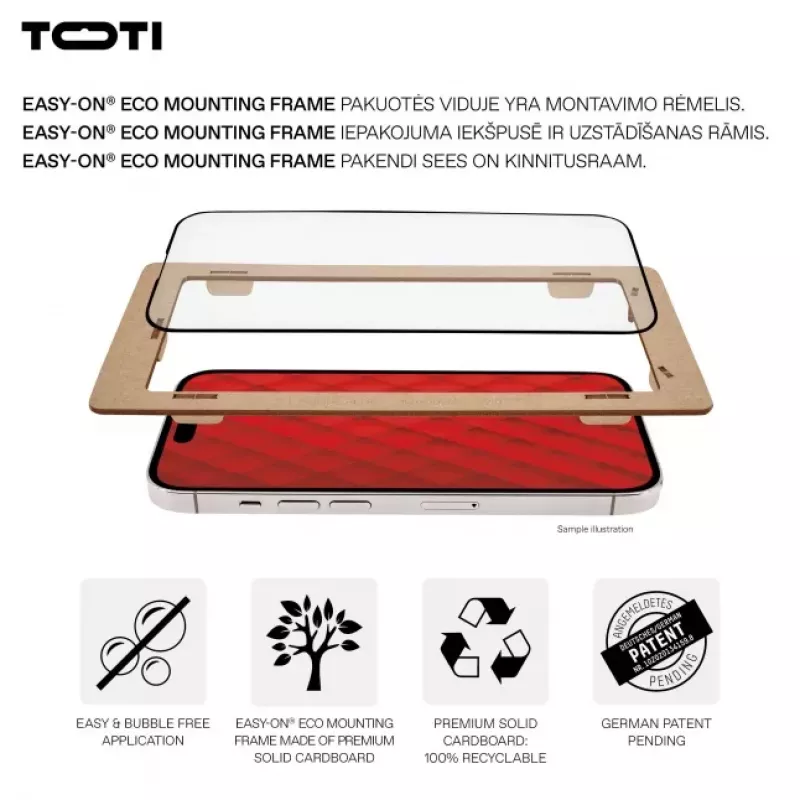TOTI PREMIUM PREMIUM Grūdinto stiklo 3D ekrano apsauga „Full Cover“, skirta „Samsung Galaxy S24+/S25+“