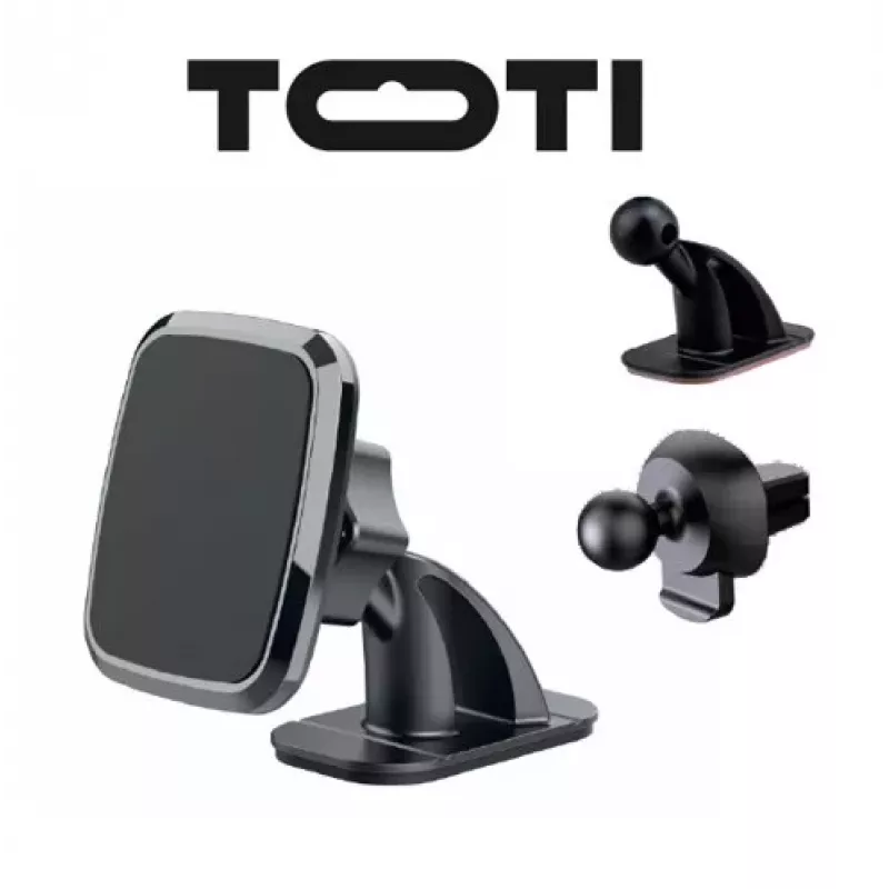SEEK TOTI Magnetinis kvadratinis laikiklis automobiliui su 3M klijų tvirtinimu, juodas
