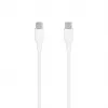 SEEK TOTI USB-C į USB-C silikoninis kabelis 1m 3A Baltas