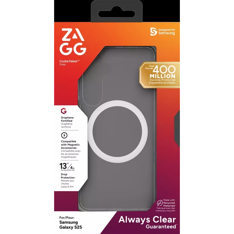 ZAGG apsauginis rinkinys, skirtas Samsung Galaxy S25: dėklas su MagSafe ir ekrano apsauga