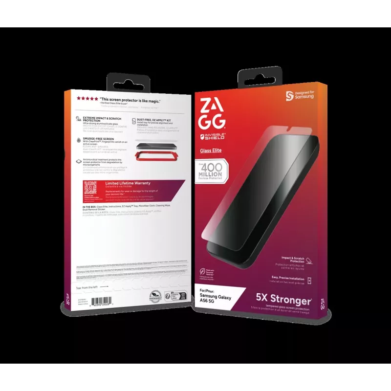 ZAGG apsaugos rinkinys, skirtas „Samsung Galaxy A56“: dėklas ir ekrano apsauga