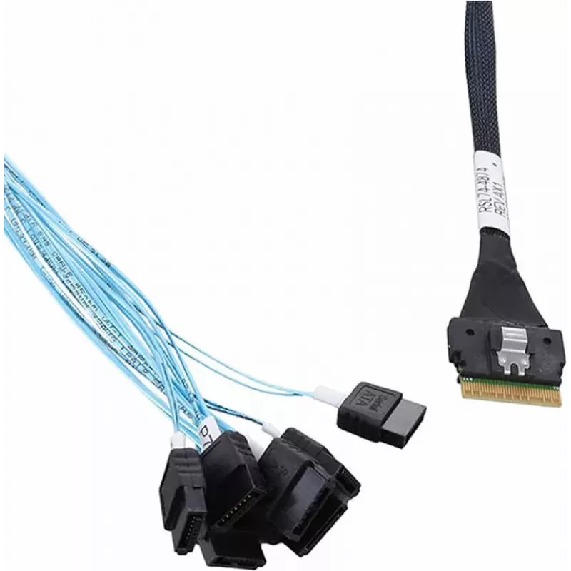 Microchip Adaptec Internal SAS Cable - 1x8 Slim SAS (SFF-8654) to 8x SATA - 0.8m