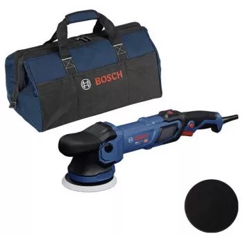 BOSCH GPX9-125S Rotary Polisher Kit su putplasčiu disku ir poliravimo gaubtu, 18V belaidis (be akumuliatoriaus)
