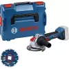 Bosch GWX 18V-8 belaidis kampinis šlifuoklis 18V 125mm su deimantiniu pjovimo disku (mažmeninė versija)