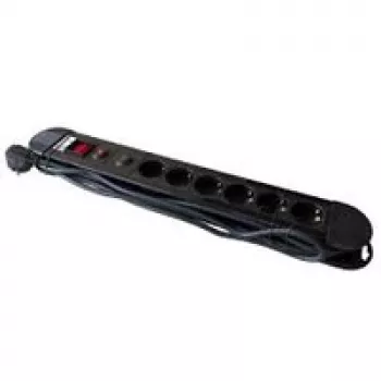 M-CAB SOCKET STRIP 6S PVC 3M BK PREM – APSAUGOS IR PERKROVOS APSAUGOS ILGINTUVAS (POW0026)