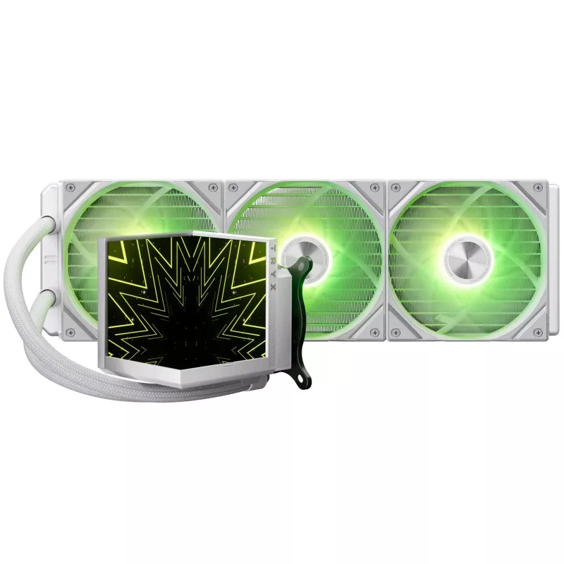 TRYX STAGE ARGB 360 AIO Liquid CPU Cooler, Dual IPS Display - 360mm, White