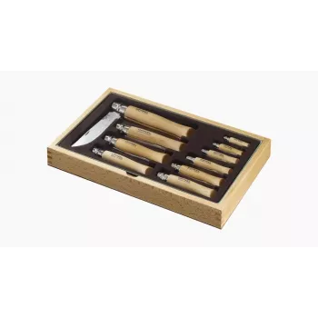 Opinel kolekcinis rinkinys medinėje dėžutėje, 10 peilių