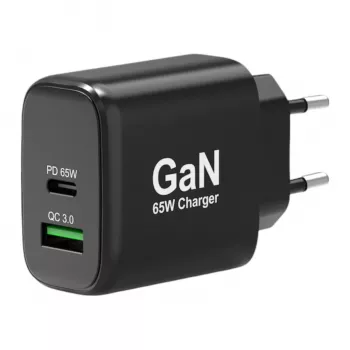 PORT Designs sieninis įkroviklis USB-C PD 65W GaN EU kištukas juodas