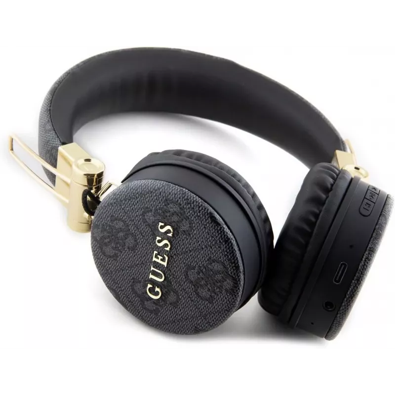 GUESS GUBH704GEMK Belaidės ausinės per ausį, juodos, 4G Metal Logo