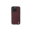 BMW iPhone 16 Pro Max Red Hardcase Sign Leather Diamond Metal Logo MagSafe