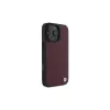 BMW iPhone 16 Pro Max Red Hardcase Sign Leather Diamond Metal Logo MagSafe