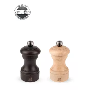 Peugeot Bistro pipirų ir druskos malūnėlių rinkinys 10 cm Duo Natural and Chocolate