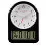 KIENZLE Retro Alarm Clock (14985) – juodas metalinis korpusas, baltas ciferblatas, šviečiančios rodyklės
