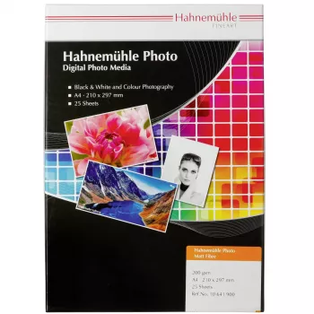Hahnemühle Photo Matt Fibre 200 – Smooth Matt – 300 µm – Warm Tone – A4 (210 x 297 mm) – 25 lapų