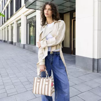 Reisenthel dailyshopper XS summerstripes coffee Shopping Bag