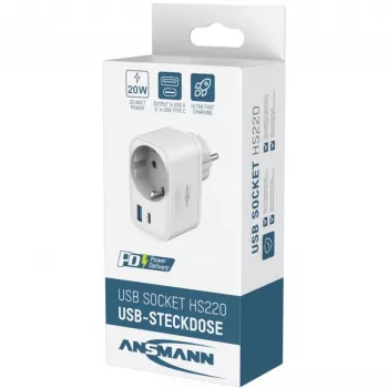 ANSMANN USB įkroviklis HS220 20W USB-C Power Delivery 3.0 Baltas