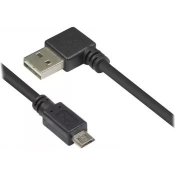GoodConnections USB 2.0 EASY Angled A to Micro-B Cable 0,5m Black
