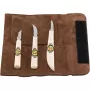 KIRSCHEN Carving Knife Set in Velour Leather Roll Bag, 6 Pieces