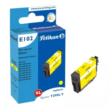 Pelikan E102 Suderinama rašalo kasetė geltona High (XL) Yield, skirta Epson XP-450 XP-440 XP-430 XP-350 XP-340 XP-330 XP-250 XP-240 XP-235, 1 vnt.