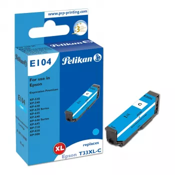 Pelikan E104 Suderinama Rašalo Kasetė Cyan High Yield (XL), skirta Epson XP-530, XP-540, XP-630, XP-635, XP-640, XP-645, XP-710, XP-830, XP-900