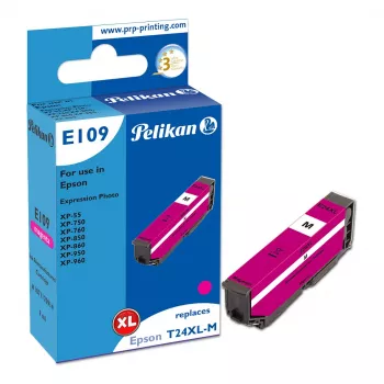 Pelikan E109 Suderinama rašalo kasetė, purpurinė, didelės talpos (XL), skirta Epson Expression Photo XP-55, XP-750, XP-760, XP-850, XP-950, XP-960 – 1 vnt.