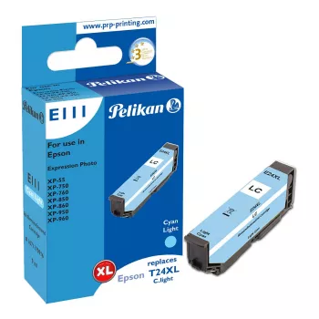 Pelikan E111 Suderinama Rašalo Kasetė Šviesiai Cyan High Yield (XL), skirta Epson Expression Photo XP-55/XP-750/XP-760/XP-850/XP-950/XP-960 - 1 vnt.
