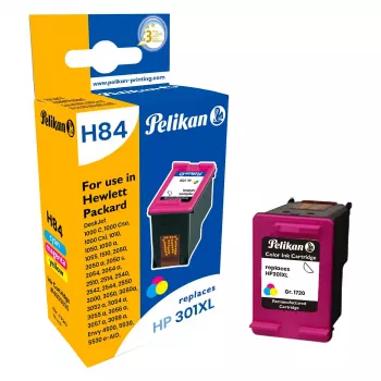 Pelikan suderinama rašalo kasetė HP 301XL (CH564EE) - juoda, didelės išeigos, perdirbta