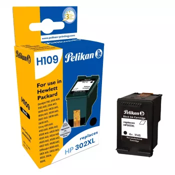 Pelikan suderinama rašalo kasetė HP 302XL (F6U68AE) – juoda