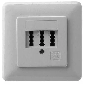 ZE-KOM TAE Triple Socket: TAE 2 x 6/6 NF/F UP, Pure White