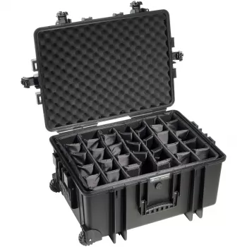 B&W Outdoor Case Type 6800 kietas dėklas su pertvarų sistema, juodas