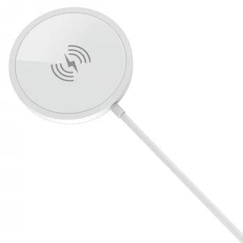 PEDEA belaidis magnetinis įkroviklis 15W - USB-C, sidabrinis/baltas