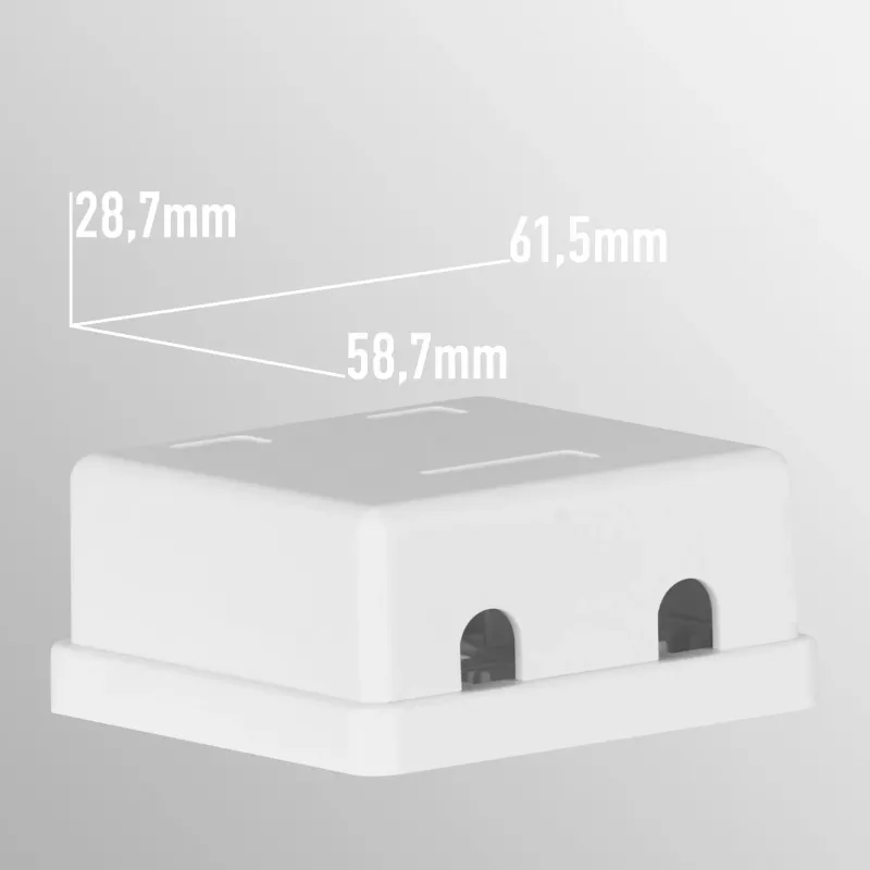 EFB Electronics Keystone Connection Box, 2 Port, Surface Mount, Pure White, Empty Housing