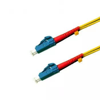 Grafenthal OS2 Single-Mode Fibre Optic Patch Cable LC/UPC to LC/UPC Duplex 15m Yellow LSZH