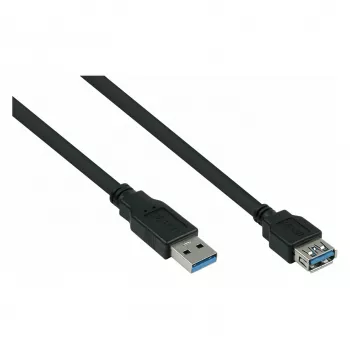 kabelmeister Alcasa UK30P-ASA-050S USB 3.2 Gen 1 ilginimo laidas - USB-A kištukas į USB-A kištuką - 5 m - Juoda