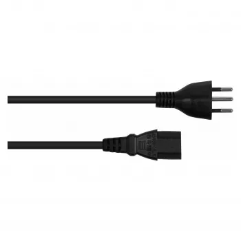 Kabelmeister Swiss Power Cord Type J SEV 1011 to IEC C13 Black 1,8m