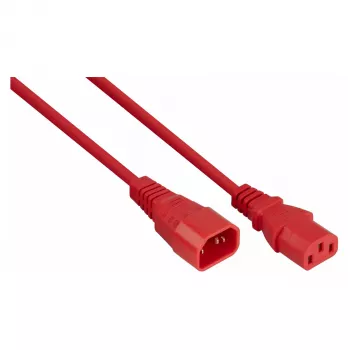 Kabelmeister Power Extension Cable C14 to C13 Red 2m 0,75mm²