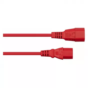 Kabelmeister Power Extension Cable C14 to C13 Red 2m 1,00mm² H05VV-F