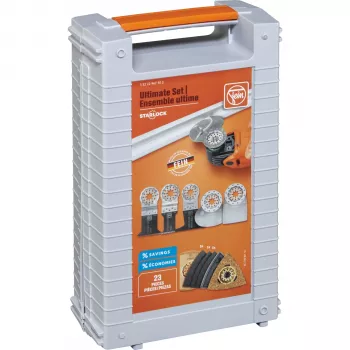 FEIN Ultimate Set (35222967502) – StarlockPlus Osciliacinis daugiafunkcis įrankis, 350 W, 5 m laidas, QuickIN sistema