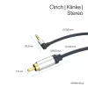 ShiverPeaks Flexline 3,5mm Stereo Jack to 2x RCA Audio Cable, Angled Connector, 0,75m, Black