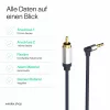 ShiverPeaks Flexline 3,5mm Stereo Jack to 2x RCA Audio Cable, Angled Connector, 0,75m, Black