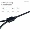 ShiverPeaks Flexline 3,5mm Stereo Jack to 2x RCA Audio Cable, Angled Connector, 0,75m, Black