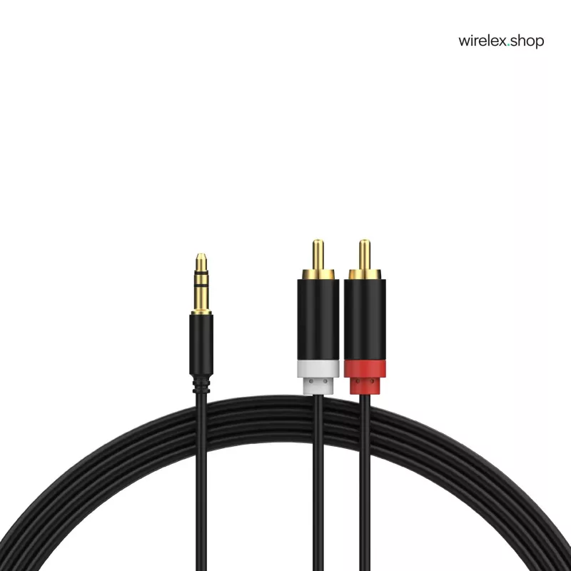 ShiverPeaks Audio 3,5mm Jack to 2x RCA Stereo Audio Cable 1,5m Gold-Plated Black