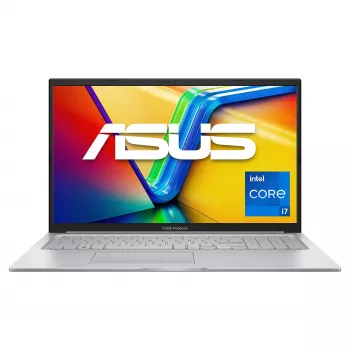 ASUS Vivobook 17 X1704VA-AU866 nešiojamasis kompiuteris, 17,3 colio, Intel Core i7-1355U, 8GB DDR4, 512GB SSD, be OS, QWERTZ (DE) klaviatūra, Cool Silver