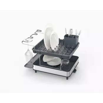 Joseph Joseph Excel Stainless Steel 2-Tier Expandable Dish Rack - Grey