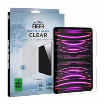 Eiger Premium Grūdinto Stiklo Ekrano Apsauga, skirta Apple iPad Pro 13 colių 2024-2025, Asahi Stiklas, 2.5D Užapvalintas Kraštas, 9H Kietumas, Itin Skaidrus, Oleofobinė Danga