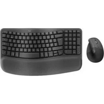 Logitech Wave Keys and Lift Combo - Belaidis ergonominis klaviatūros ir pelės rinkinys - Bluetooth LE, 2,4 GHz - QWERTY - Nordic išdėstymas - Graphite