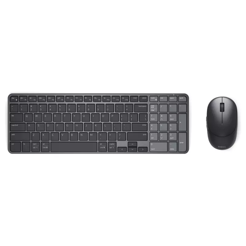 „Dell Pro 7“ belaidis kompaktiškas klaviatūros ir pelės rinkinys KM746 (juoda, vokiškas išdėstymas)