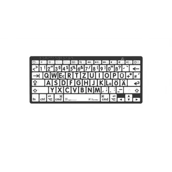 „Logickeyboard“ „Mac“ Bluetooth Braille klaviatūra su dideliais šriftais juoda ant baltos – 78 klavišų