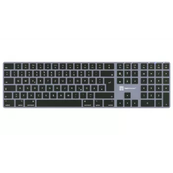 Logickeyboard Titan DE (Mac) – Vokiškas išdėstymas, laidinė USB klaviatūra su foniniu apšvietimu